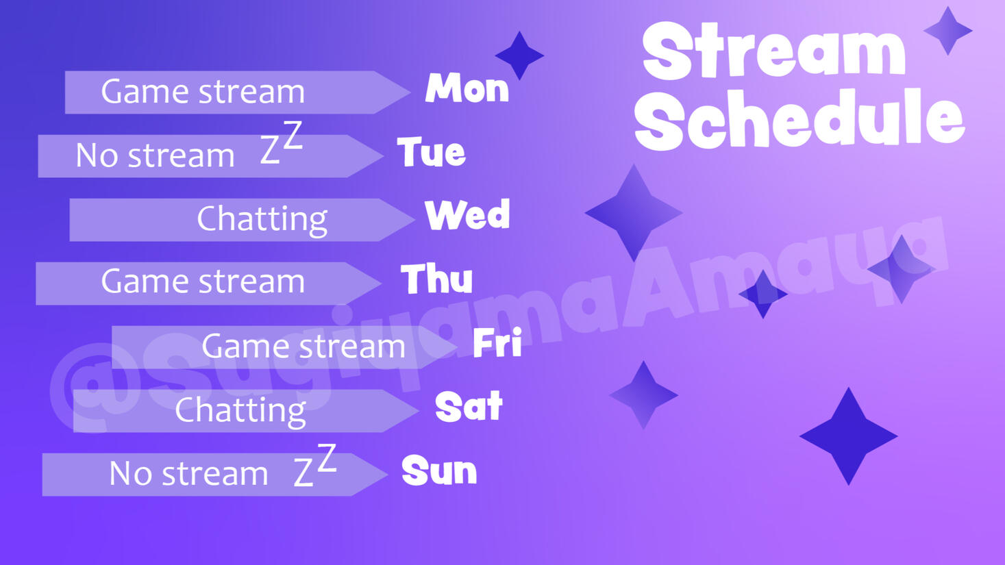 Stream schedule